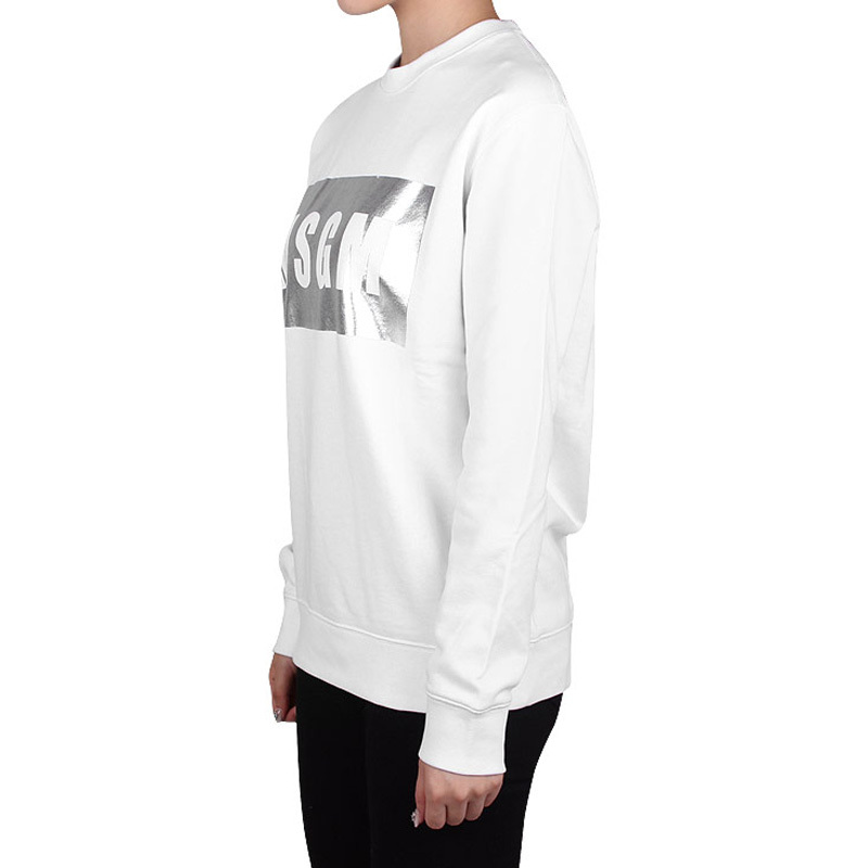 Msgm Printed Round-neck Sweater In White