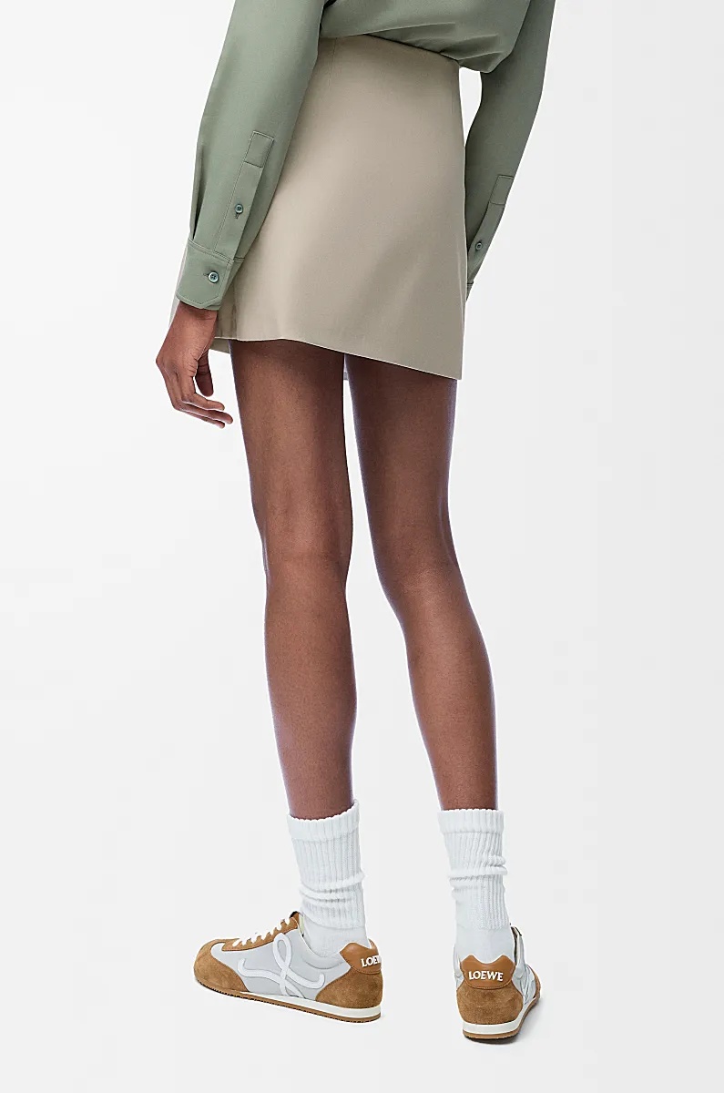 Loewe Tie-detail Mini Skirt In Neutral