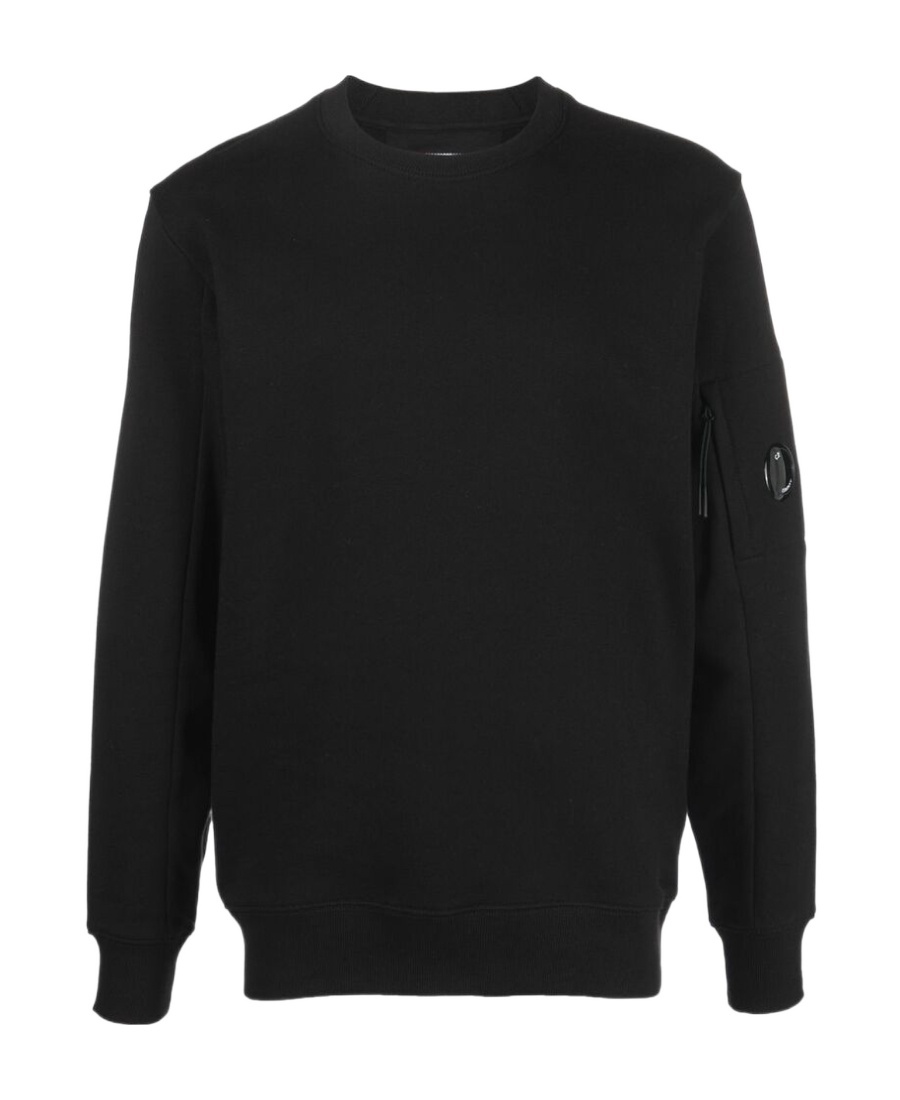 C.p. Company Lens-embellished Cotton Sweatshirt In Black