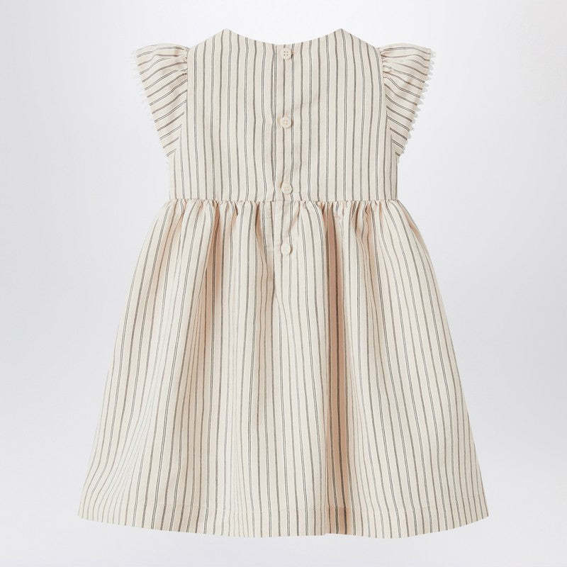 Il Gufo Striped Dress In White