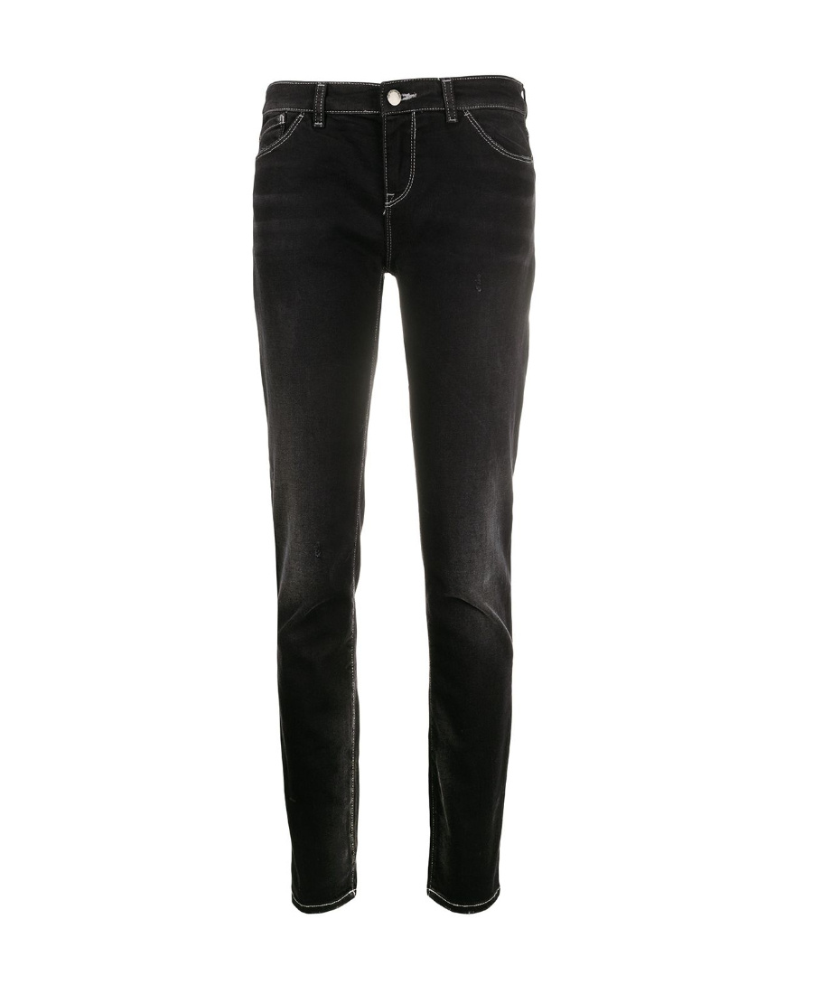 Emporio Armani Elastic Low-rise Jeans In Black