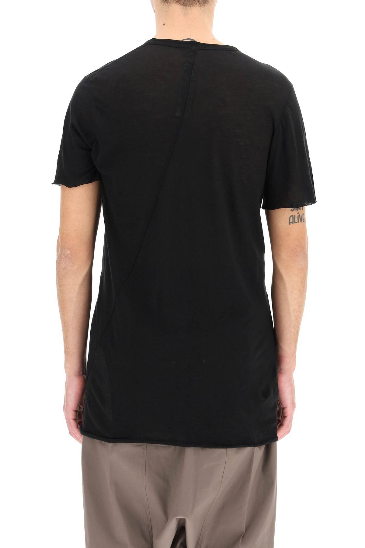Rick Owens Semi-sheer Round Neck T-shirt In Black