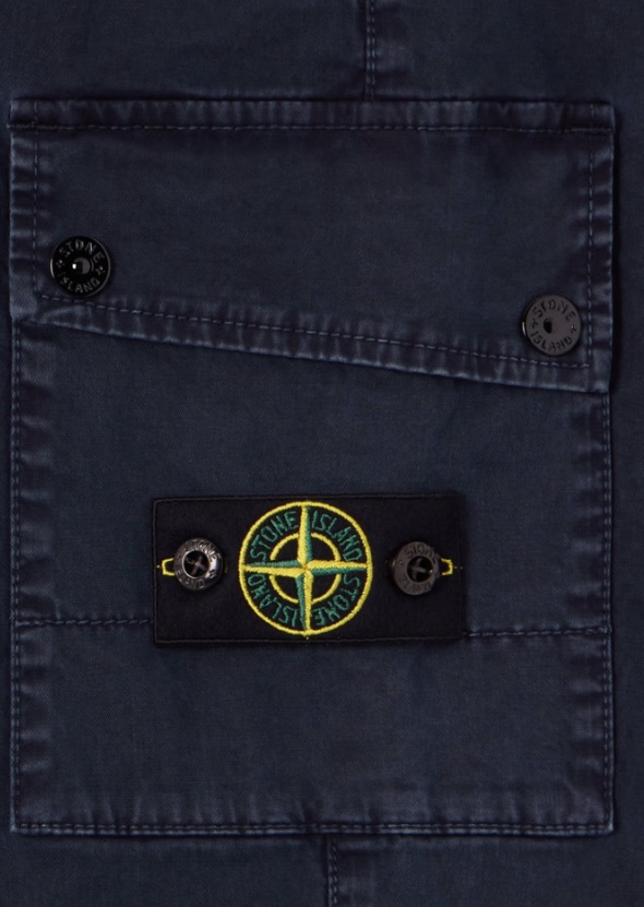 Stone Island Regular-tapered-fit Cargo Trousers With Pockets In Blue