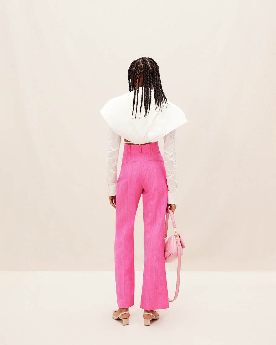 Jacquemus Sauge High-waisted Trousers In Pink