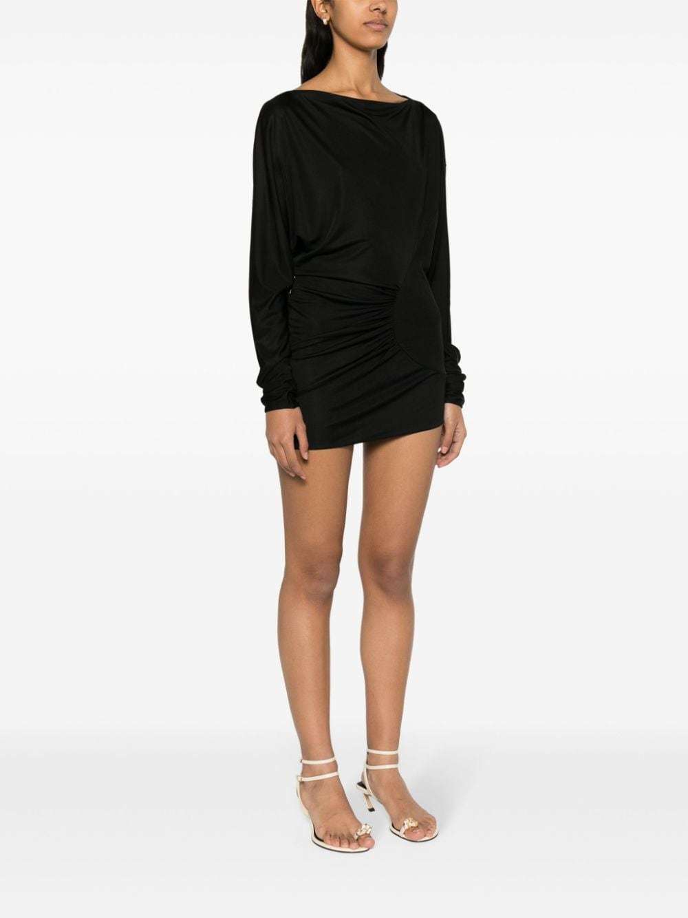 Khaite Ciro Long-sleeve Minidress In Black