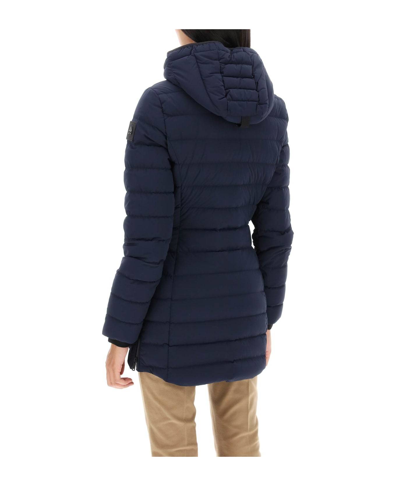 Moose Knuckles Long-sleeved Down Jacket In Black