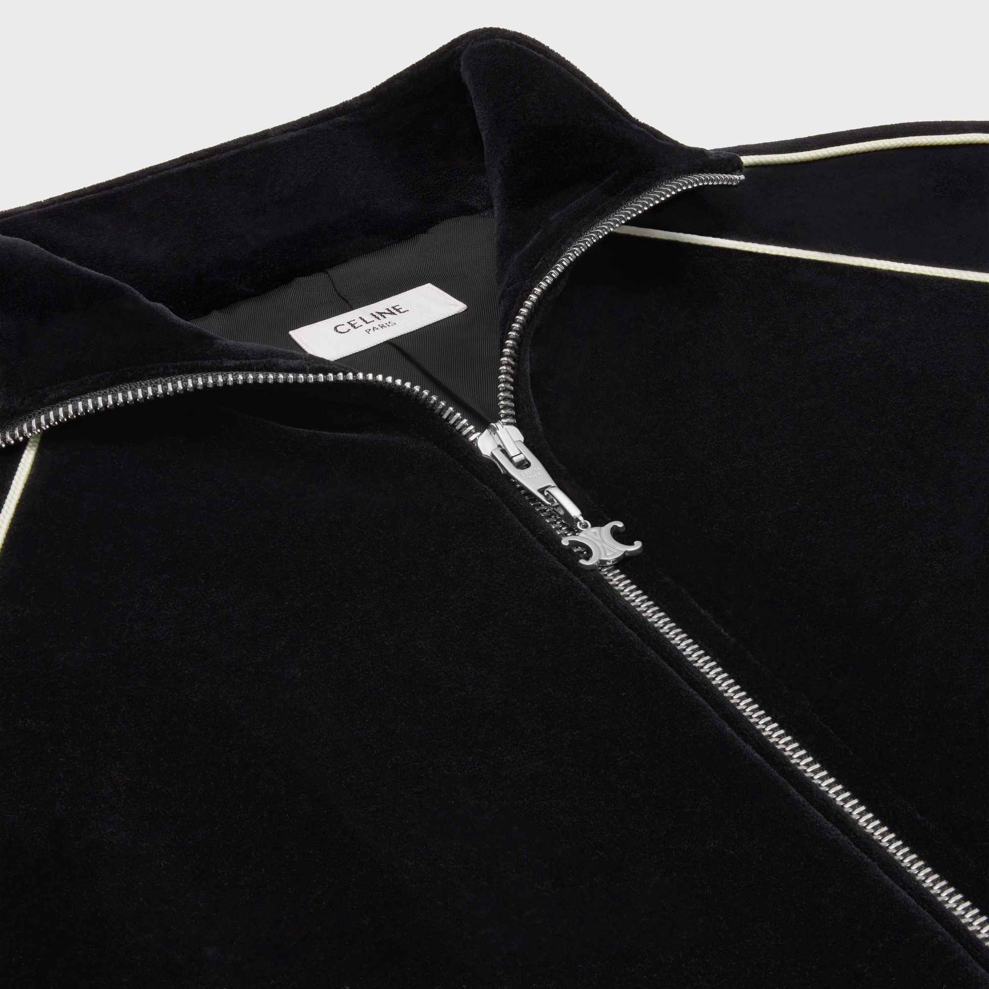 Celine Triomphe Knitted Sports Jacket In Black/white