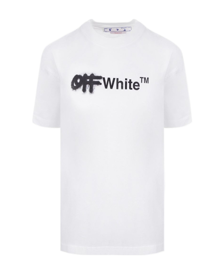 Off-white Logo-print Cotton T-shirt In White