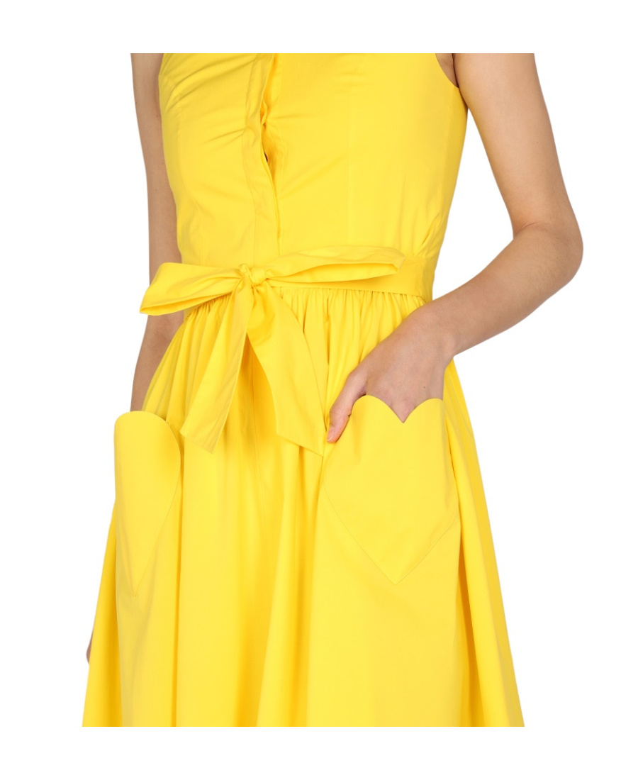 Moschino Women's Heart Pockets Dress In Yellow