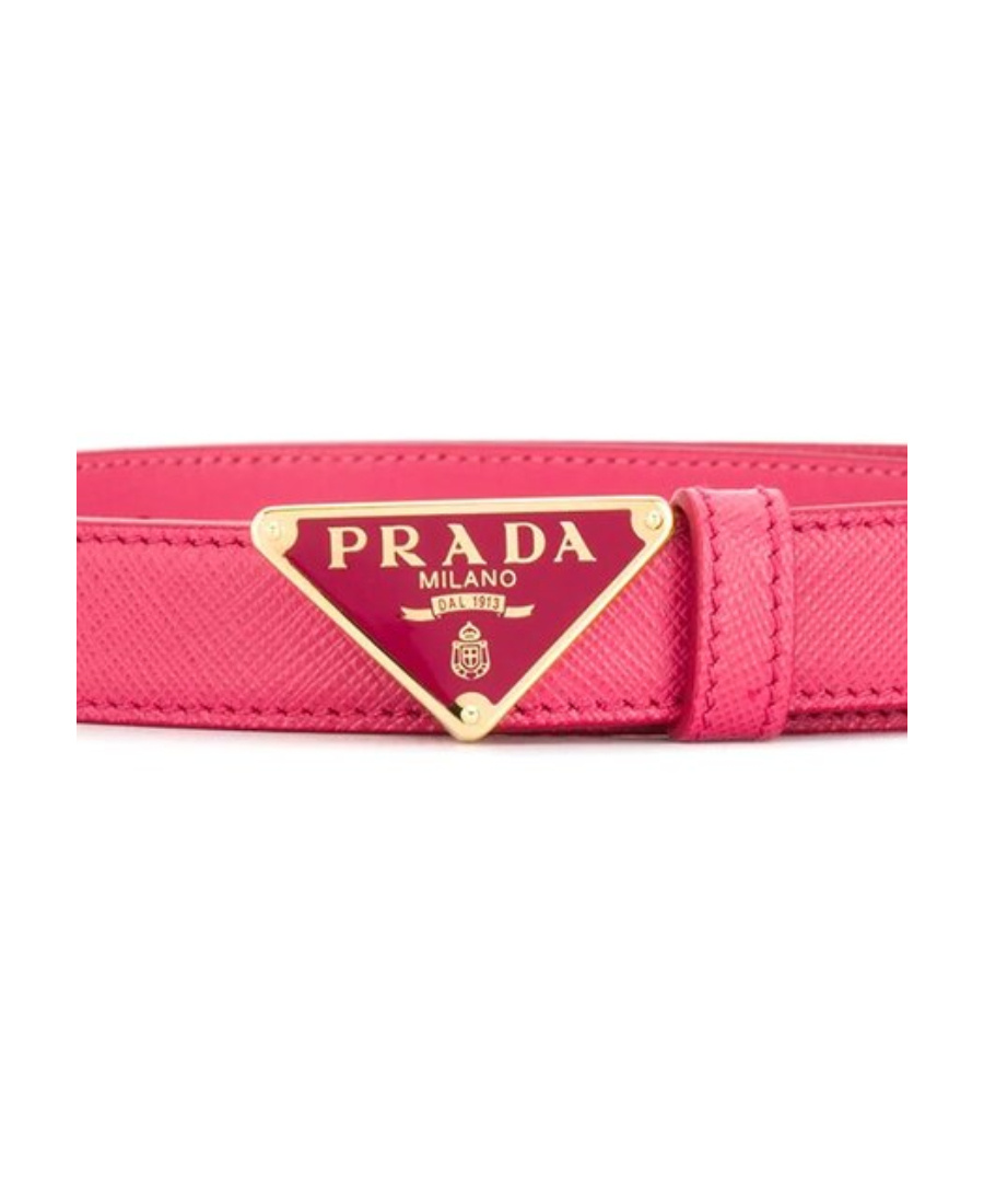Prada Logo Buckle Belt In Pink
