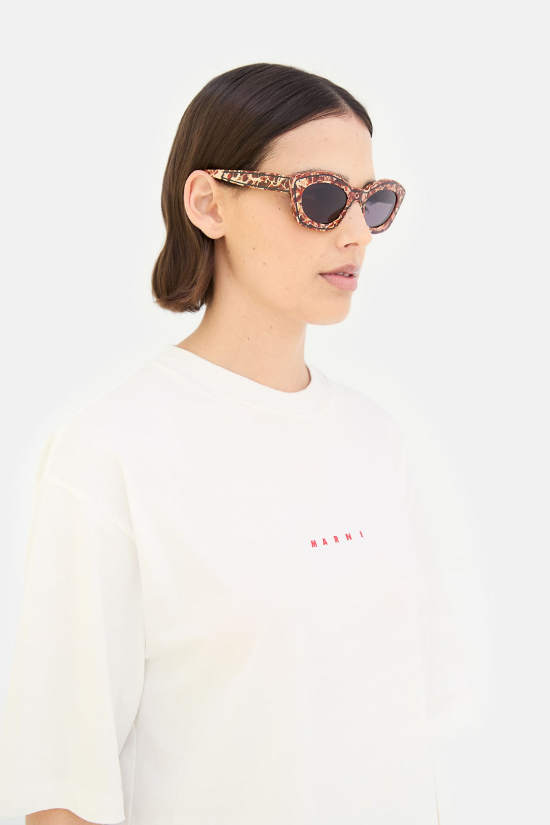 Marni Geometric Sunglasses In Brown