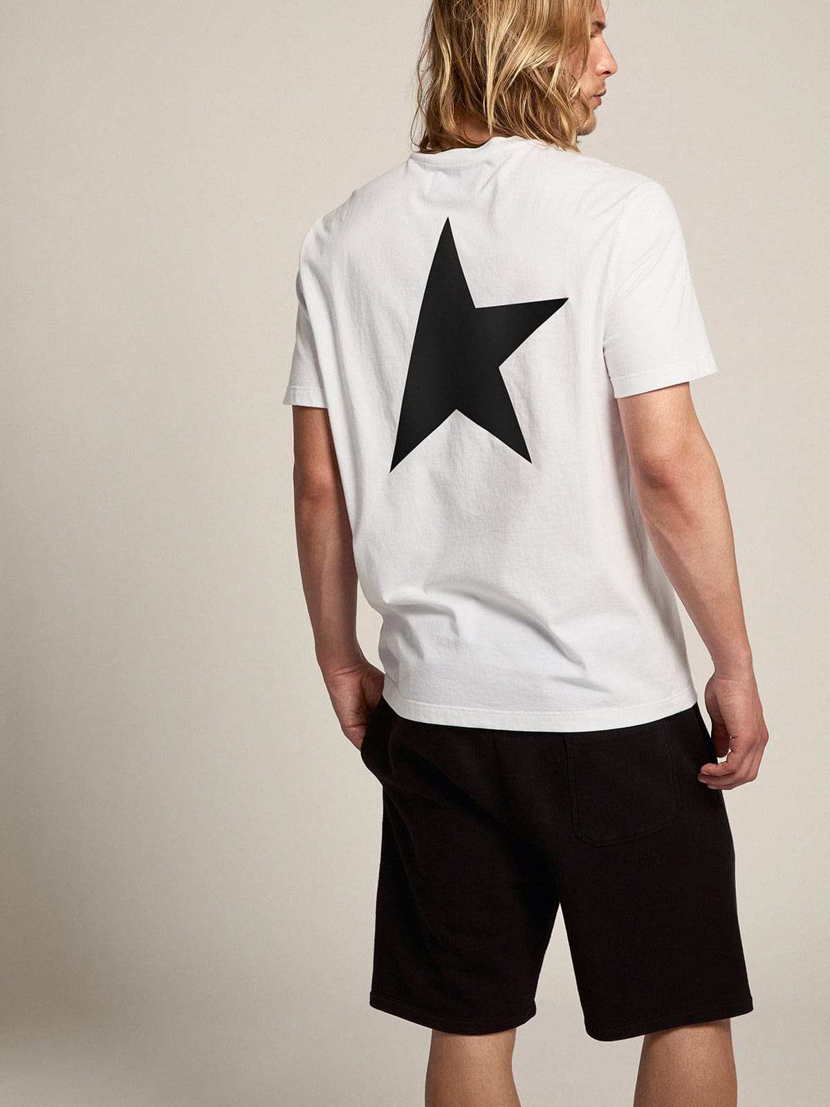 Golden Goose Logo Print Cotton T-shirt In White