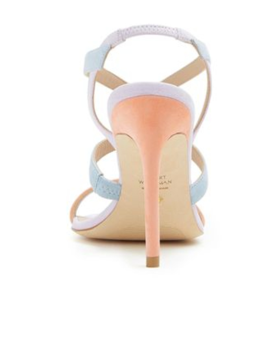 Stuart Weitzman Multi-panelled Design Heeled Sandals In Nude
