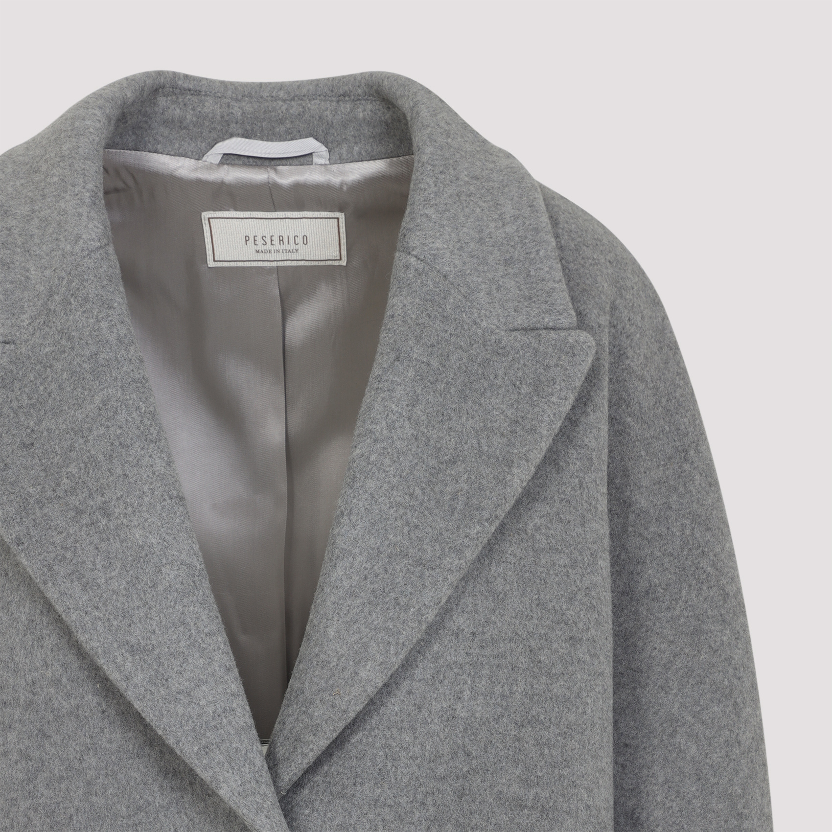 Peserico Cocoon Wool Cashmere Coat In Gray