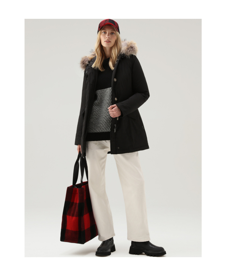 Woolrich Luxury Artic Racoon Parka In Black