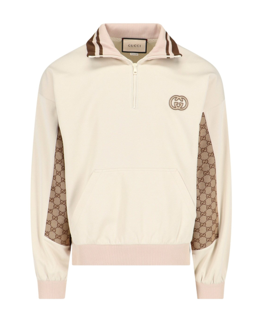 Gucci Interlocking G High-neck Sweatshirt In White
