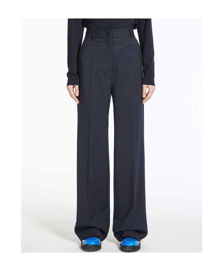 Weekend Max Mara Wool Blended Trousers In Black