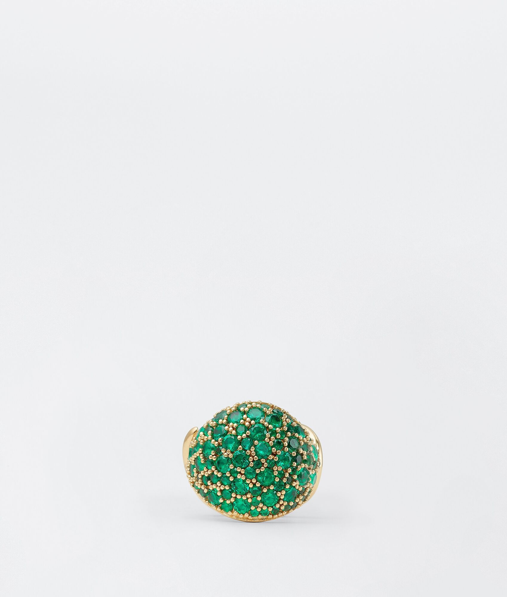 Bottega Veneta Gold-plated Crystal-embellished Ring In Green