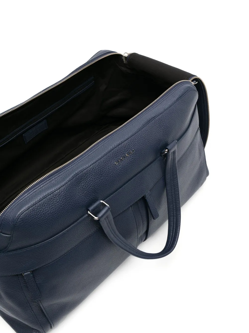 Orciani Leather Holdall Bag In Blue