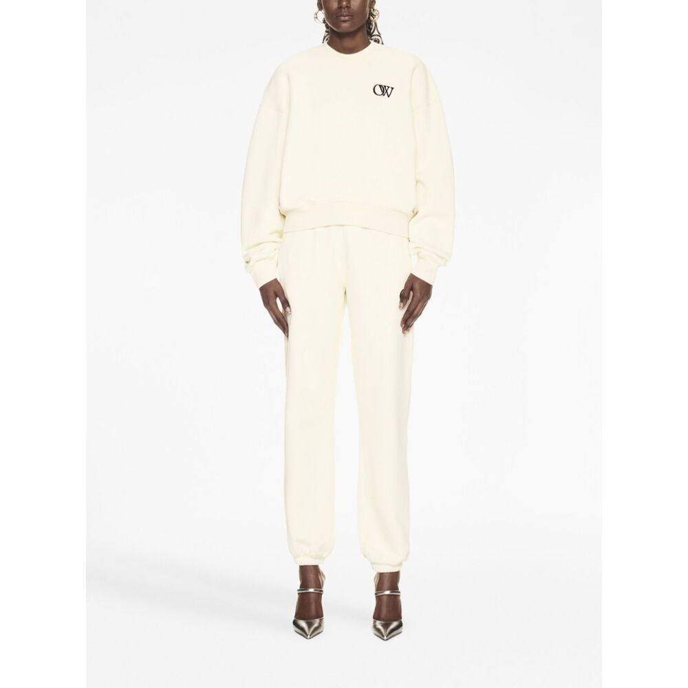 Off-white White Cotton Jogging Trousers In White