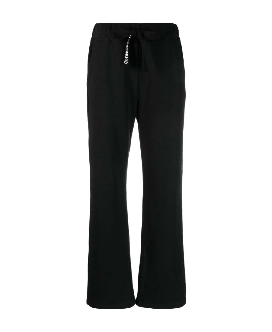 Red Valentino Waist Drawstring Casual Pants In Black