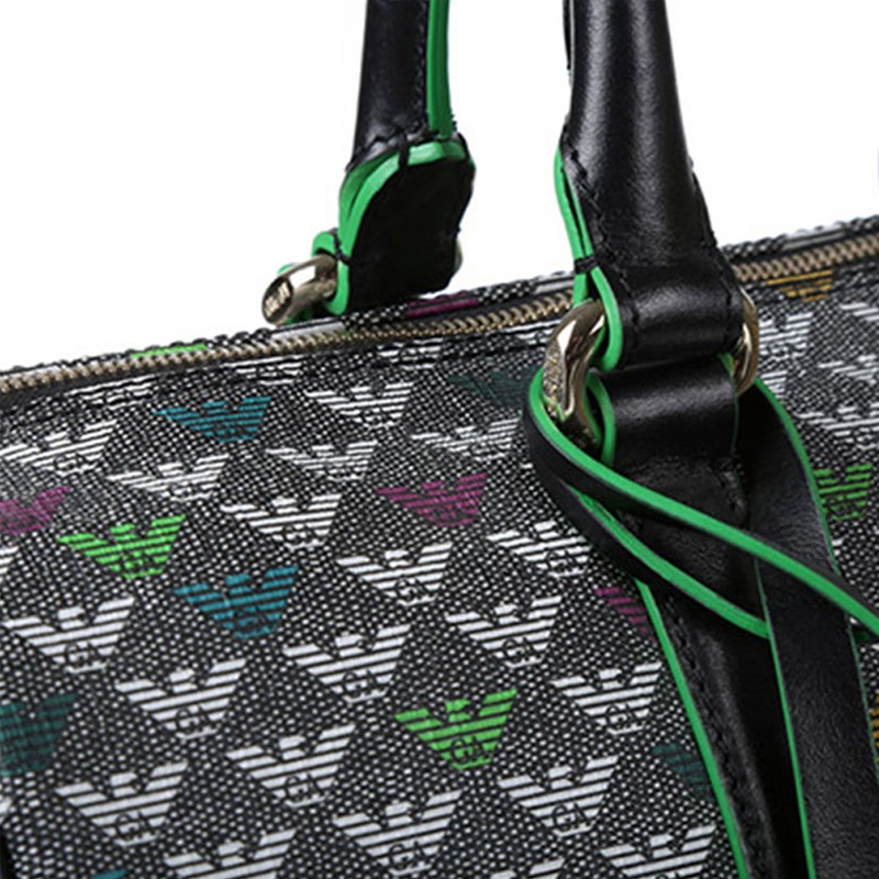 Emporio Armani Logo Printed Handbag In Black