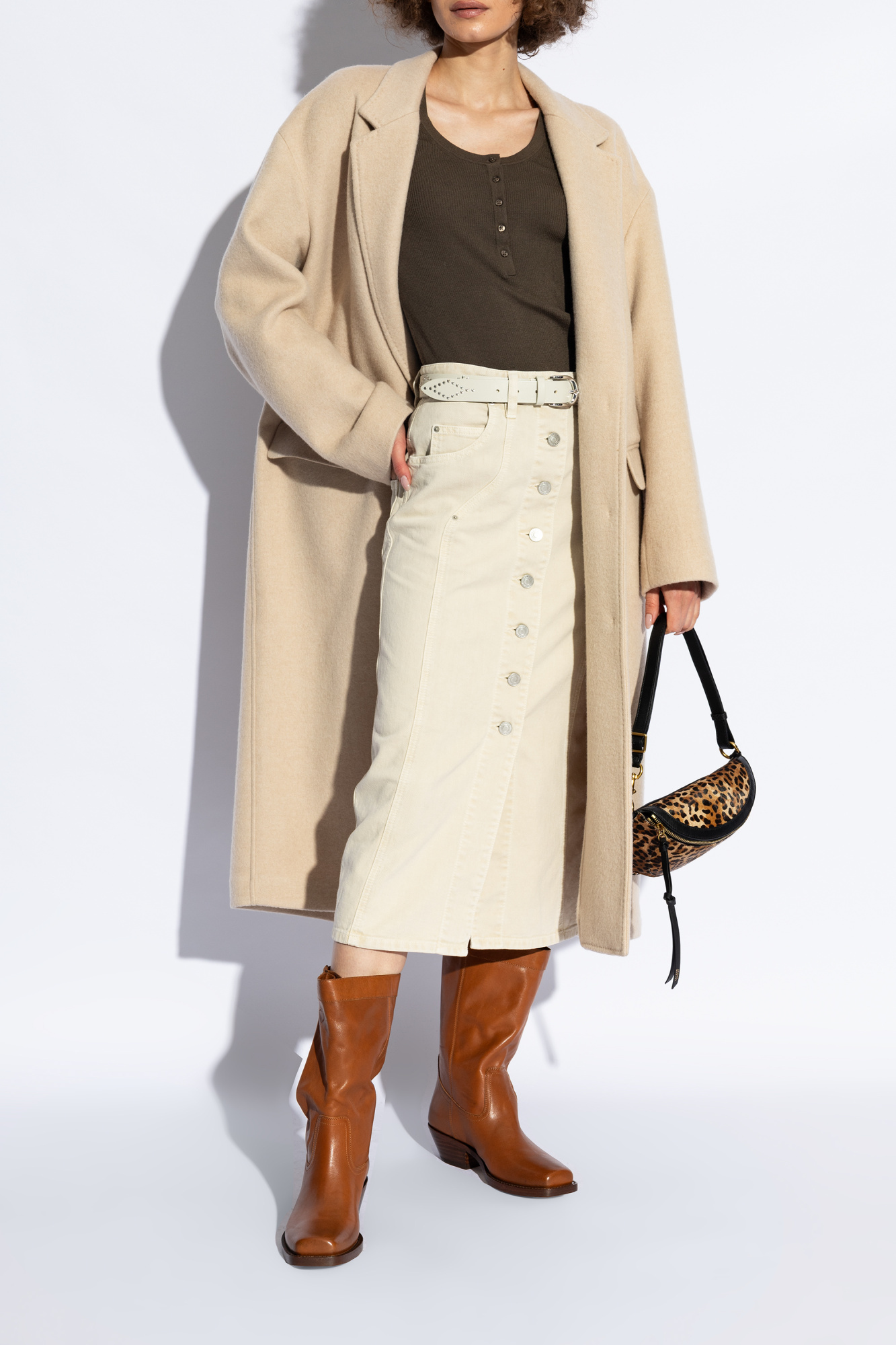 Isabel Marant Rivet Detail Short Boots In Brown