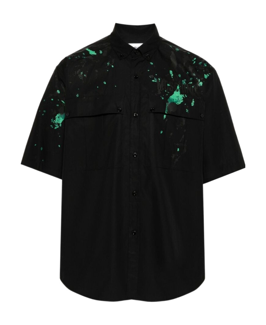 Moschino Black Painted Effect Shirt In Black