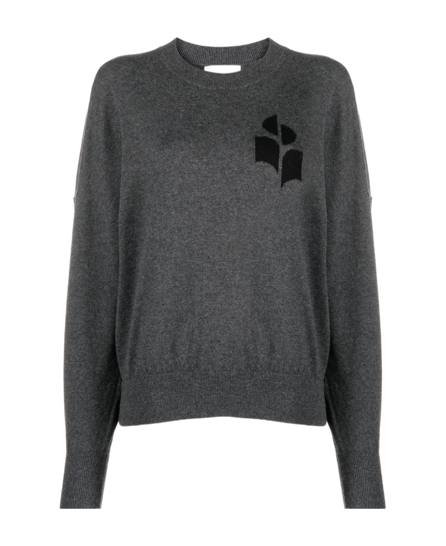 Shop Isabel Marant Étoile Logo-print Crew-neck Jumper In Black