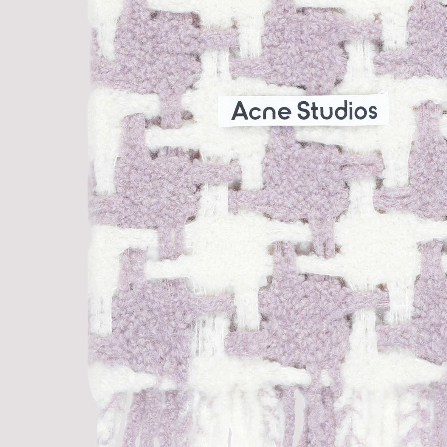 Shop Acne Studios Houndstooth Chunky Scarf In White