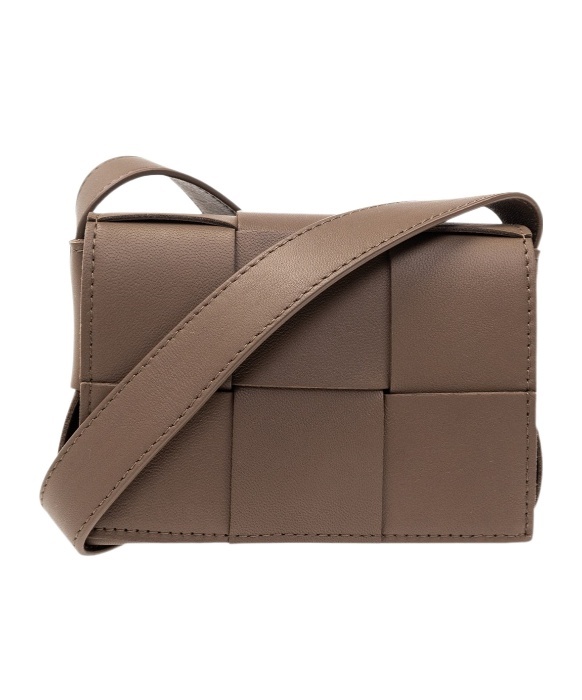 Bottega Veneta Mini Cassette Shoulder Bag In Brown