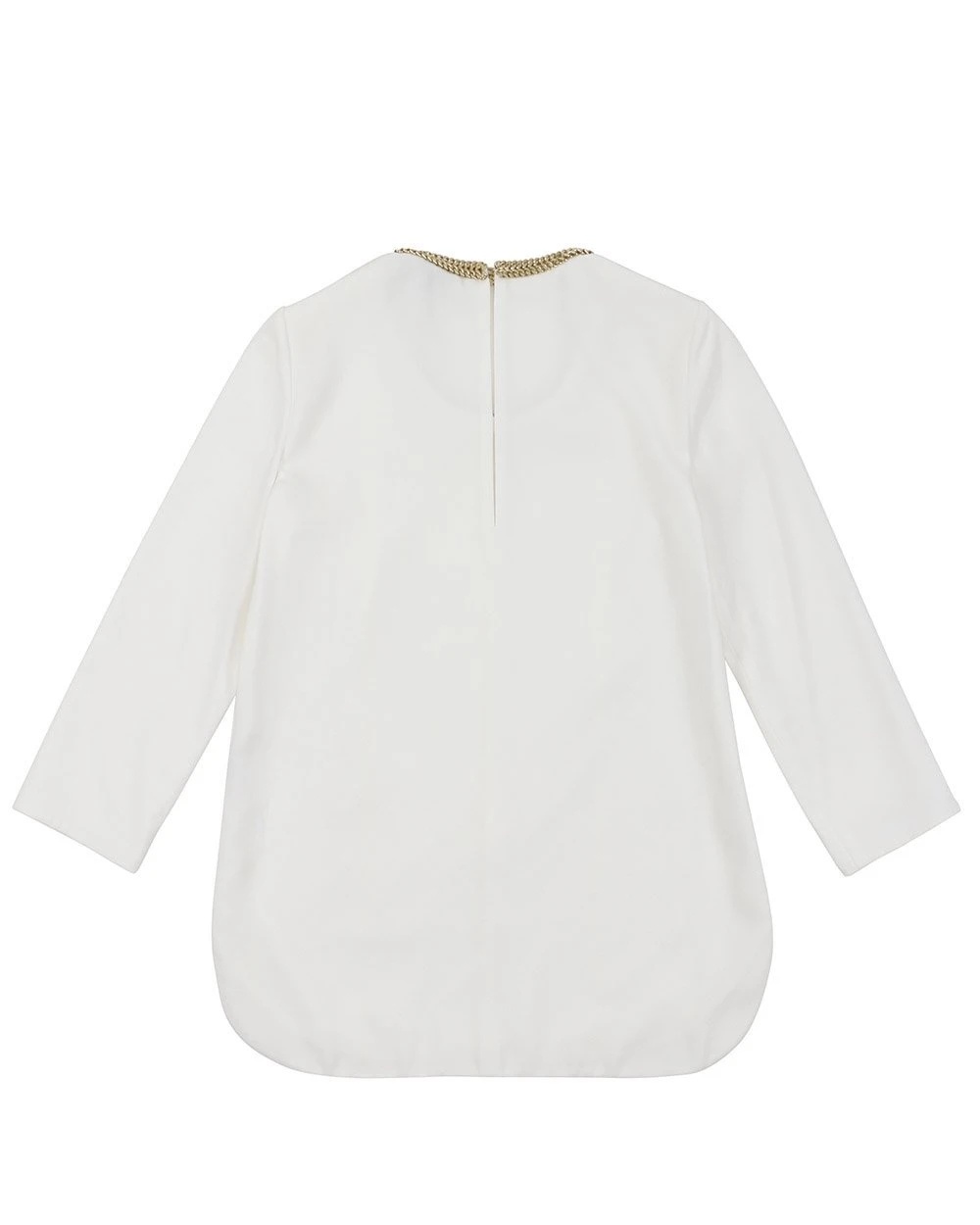 Burberry Logo Round-neck Long-sleeve Blouse In White
