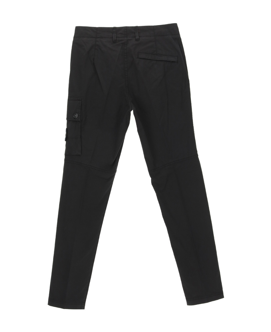 Stone Island Compass-patch Cargo Trousers In Black