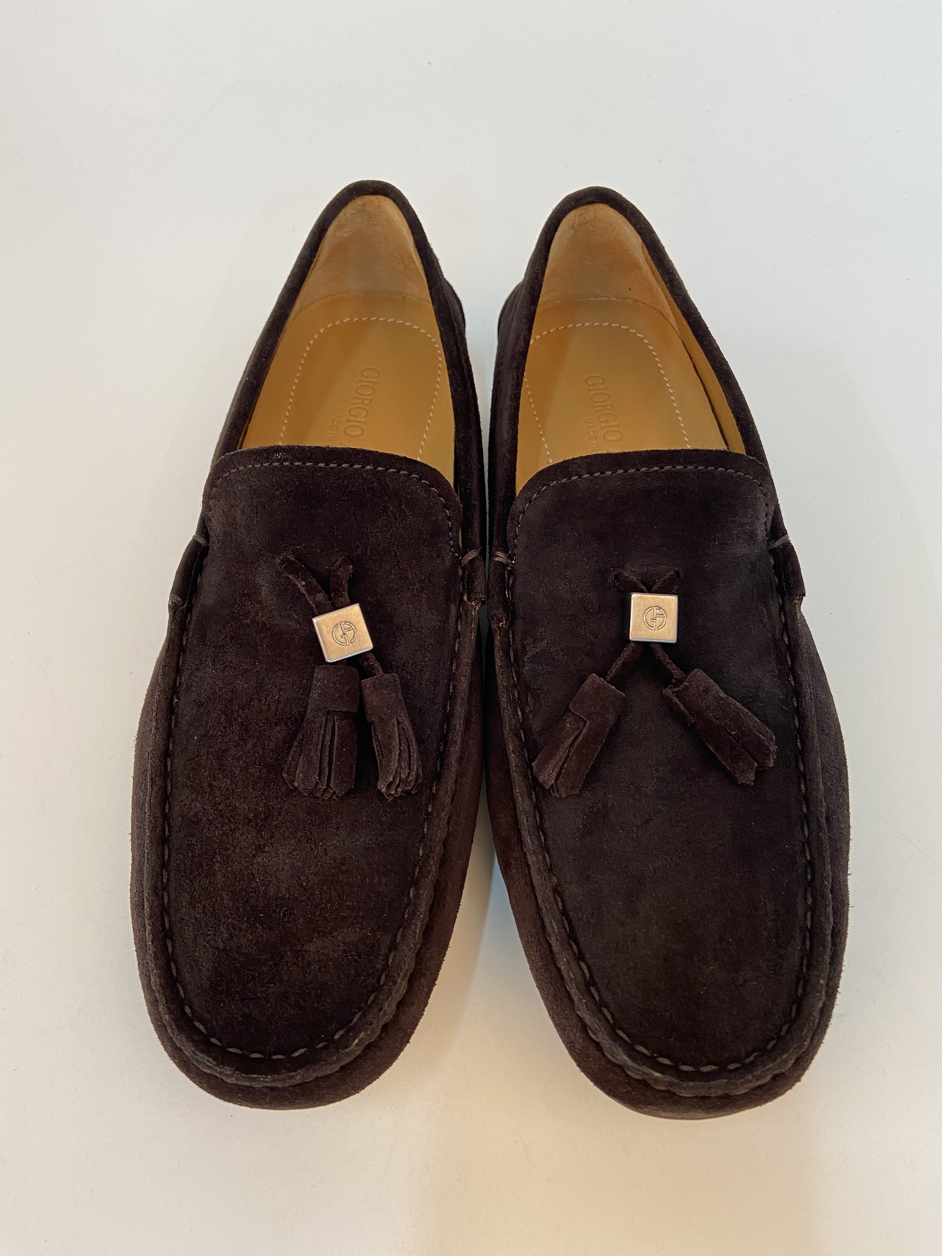 Giorgio Armani Logo Leisure Business Shoes In Black