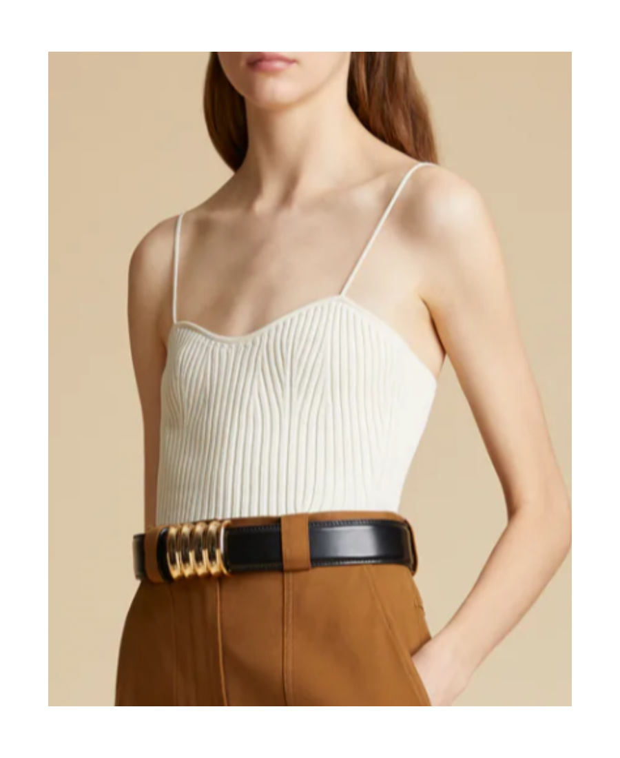 Khaite The Ziggy Knitted Top In White