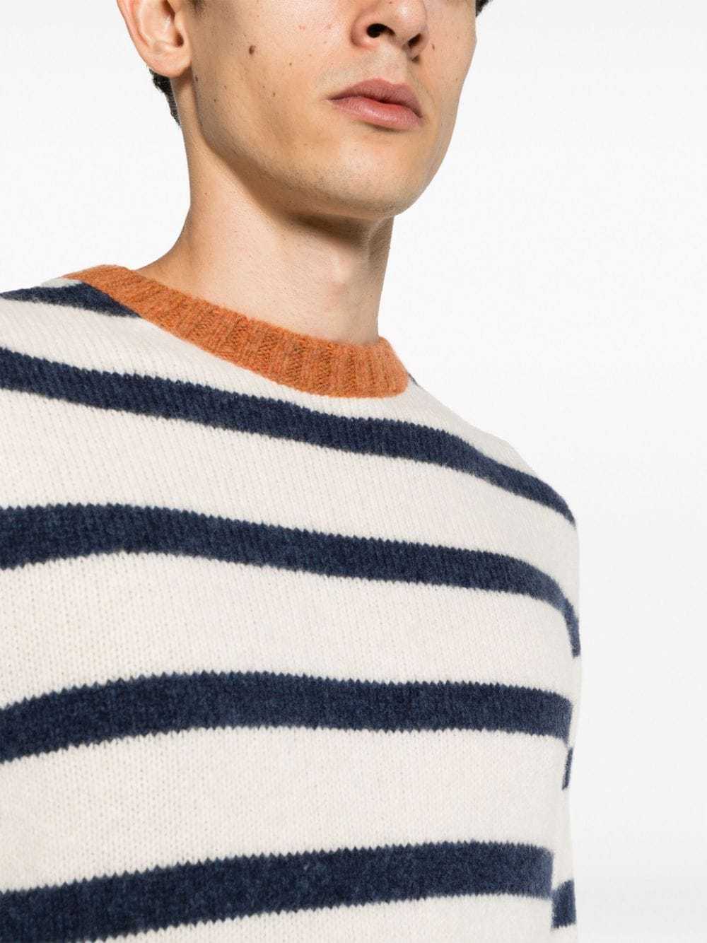 Paul & Shark Round Collar And Long-sleeved Pullover In White