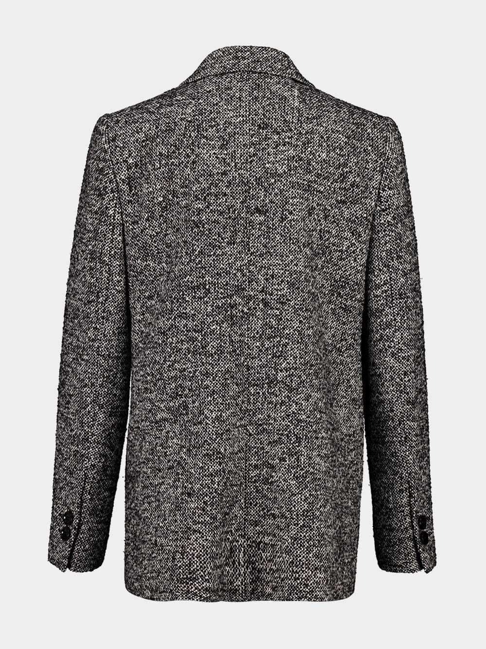 Dolce & Gabbana Double-breasted Tweed Jacket In Gray
