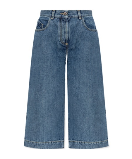 Attico Belt Loop Denim Shorts In Blue