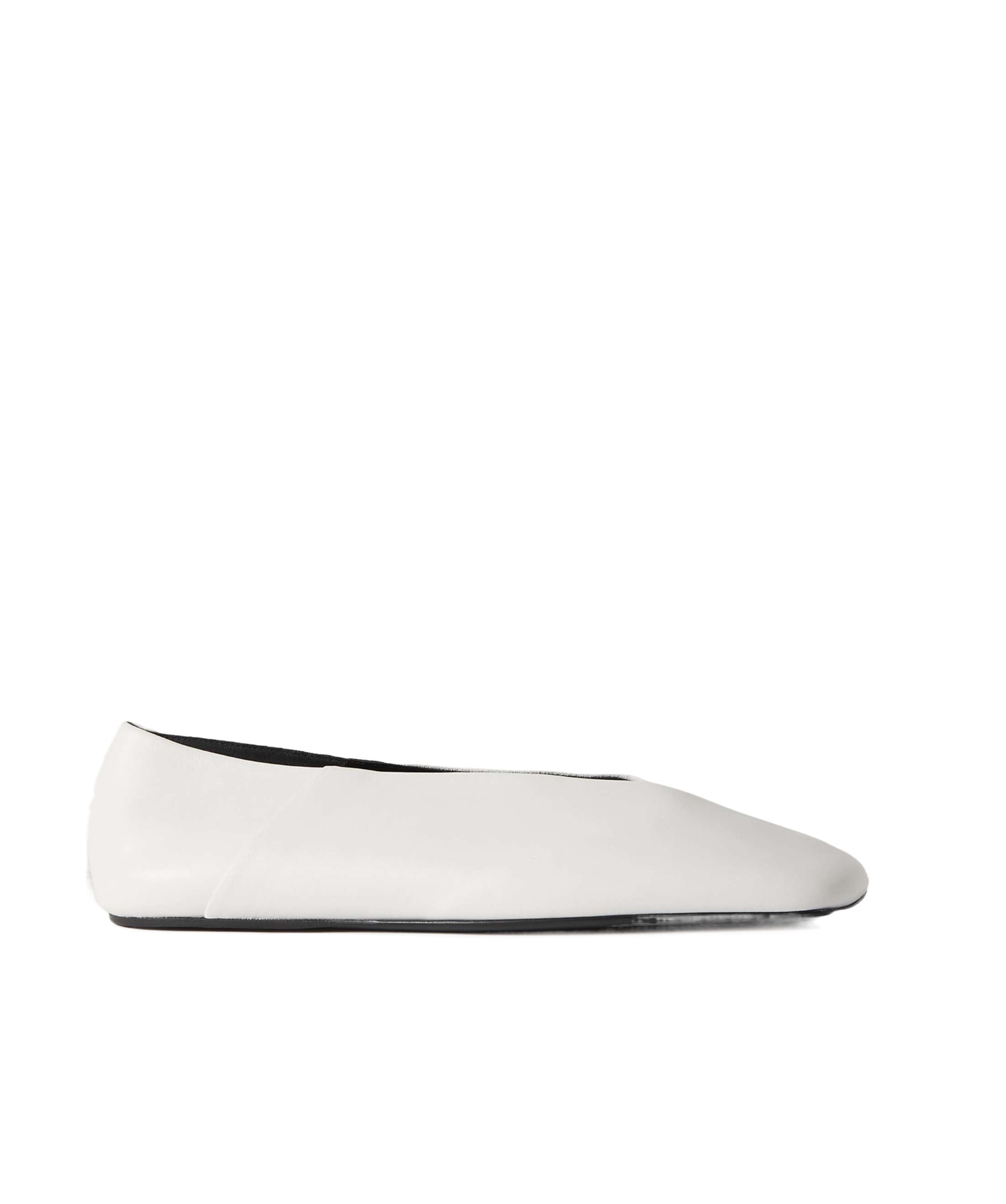 Jil Sander Flat Ballet Shoes In White