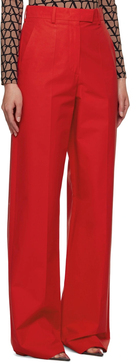Valentino High-waist Tailored Trousers In Red