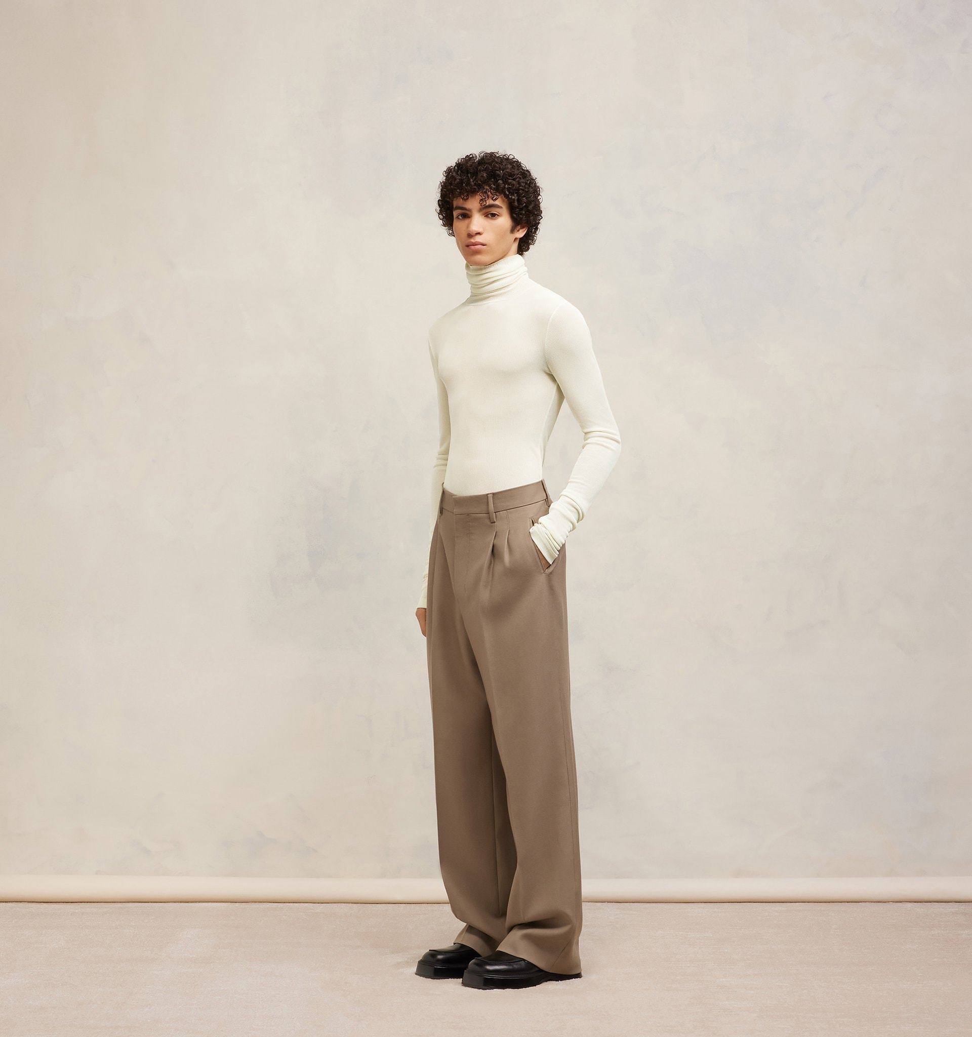 Ami Alexandre Mattiussi Ami Paris Semi-sheer Roll-neck Ribbed-knit Jumper In White