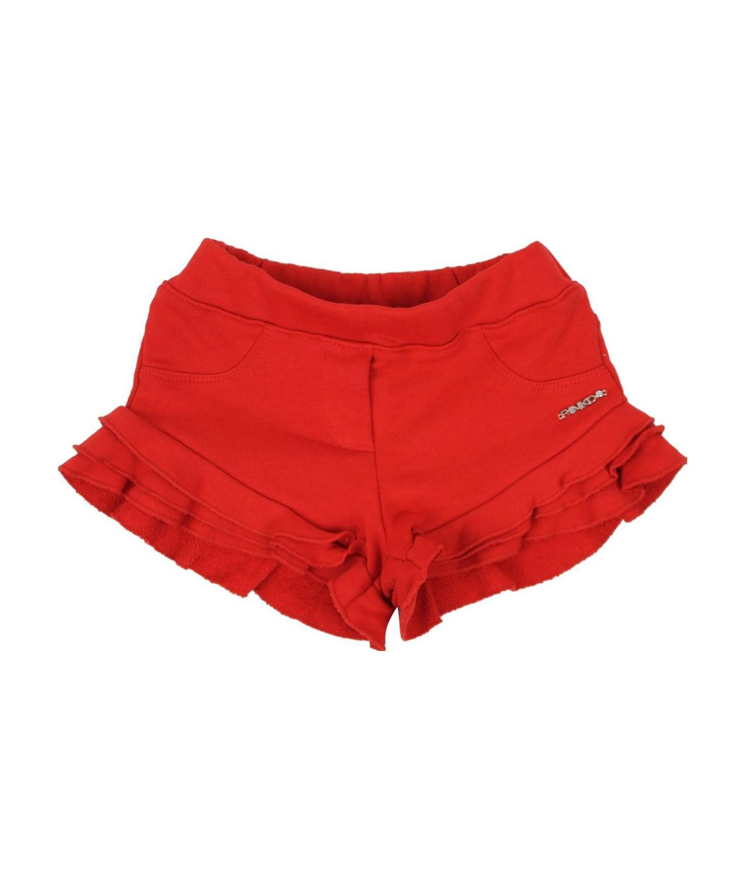 Pinko Bambina Shorts Rosso In Felpa Di Cotone In Red