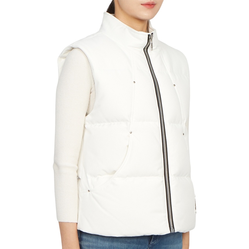 Moose Knuckles Down Vest With Standing Neck In White