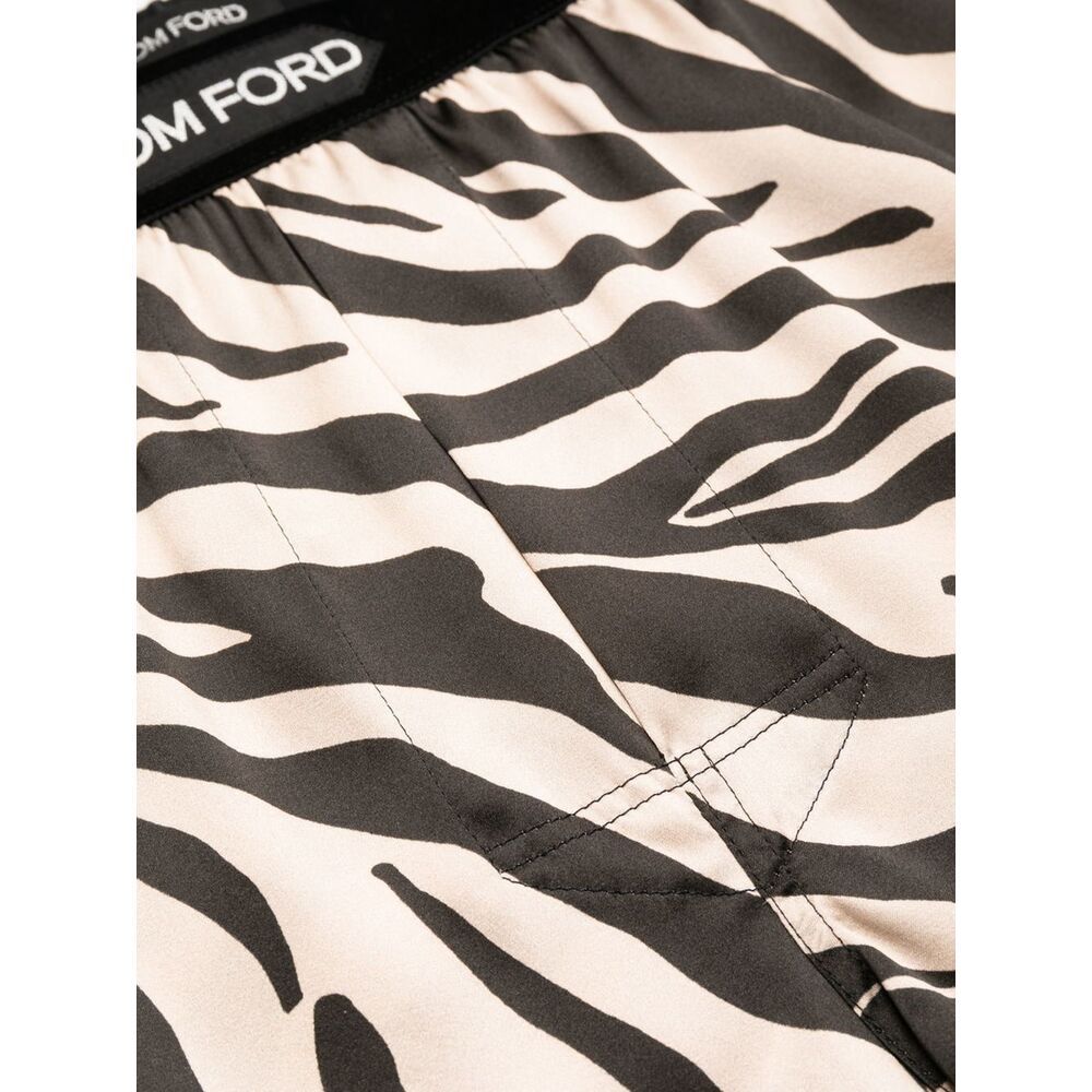 Tom Ford Zebra-print Silk Boxers In Multicolor
