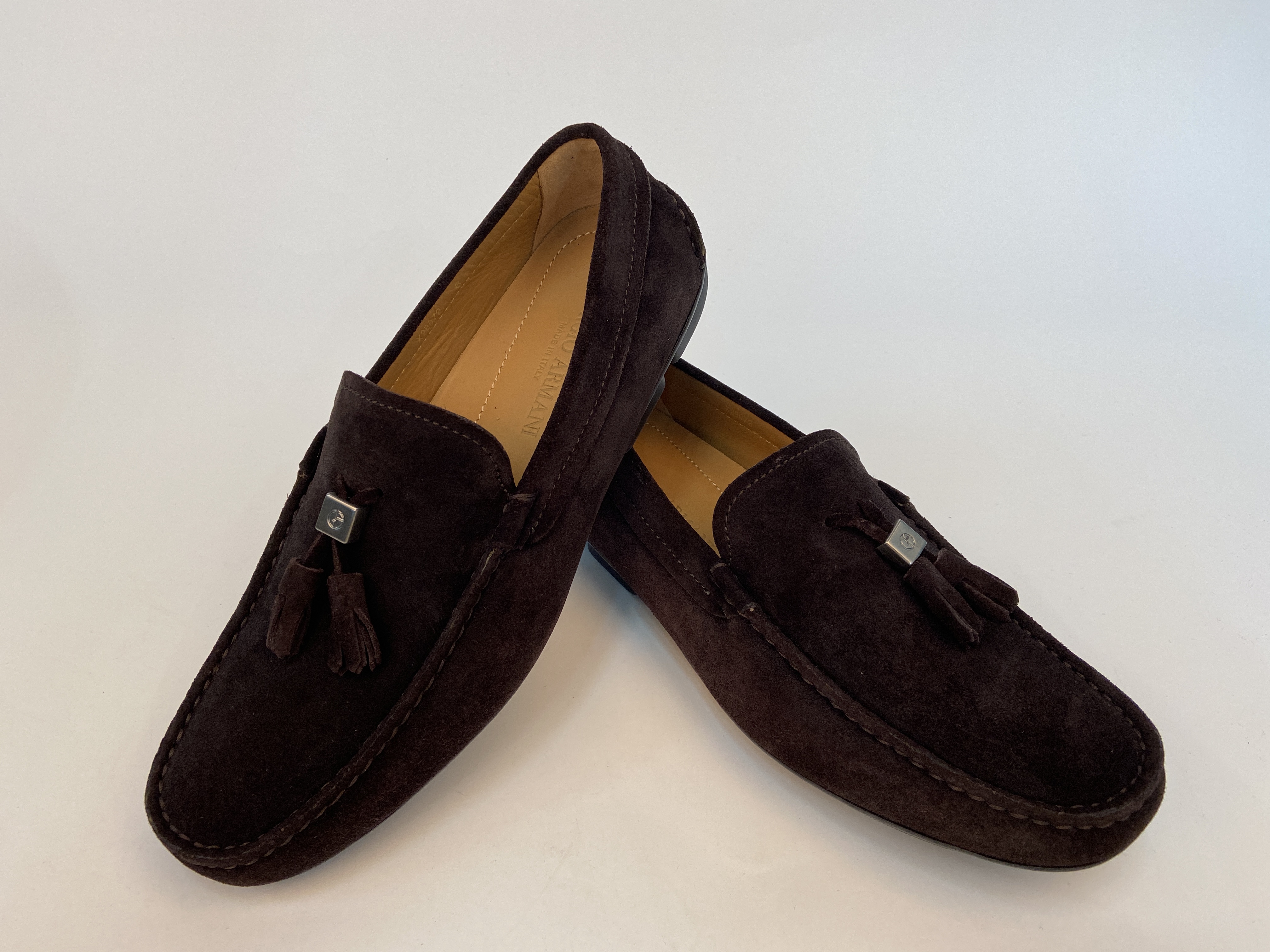 Giorgio Armani Logo Leisure Business Shoes In Black