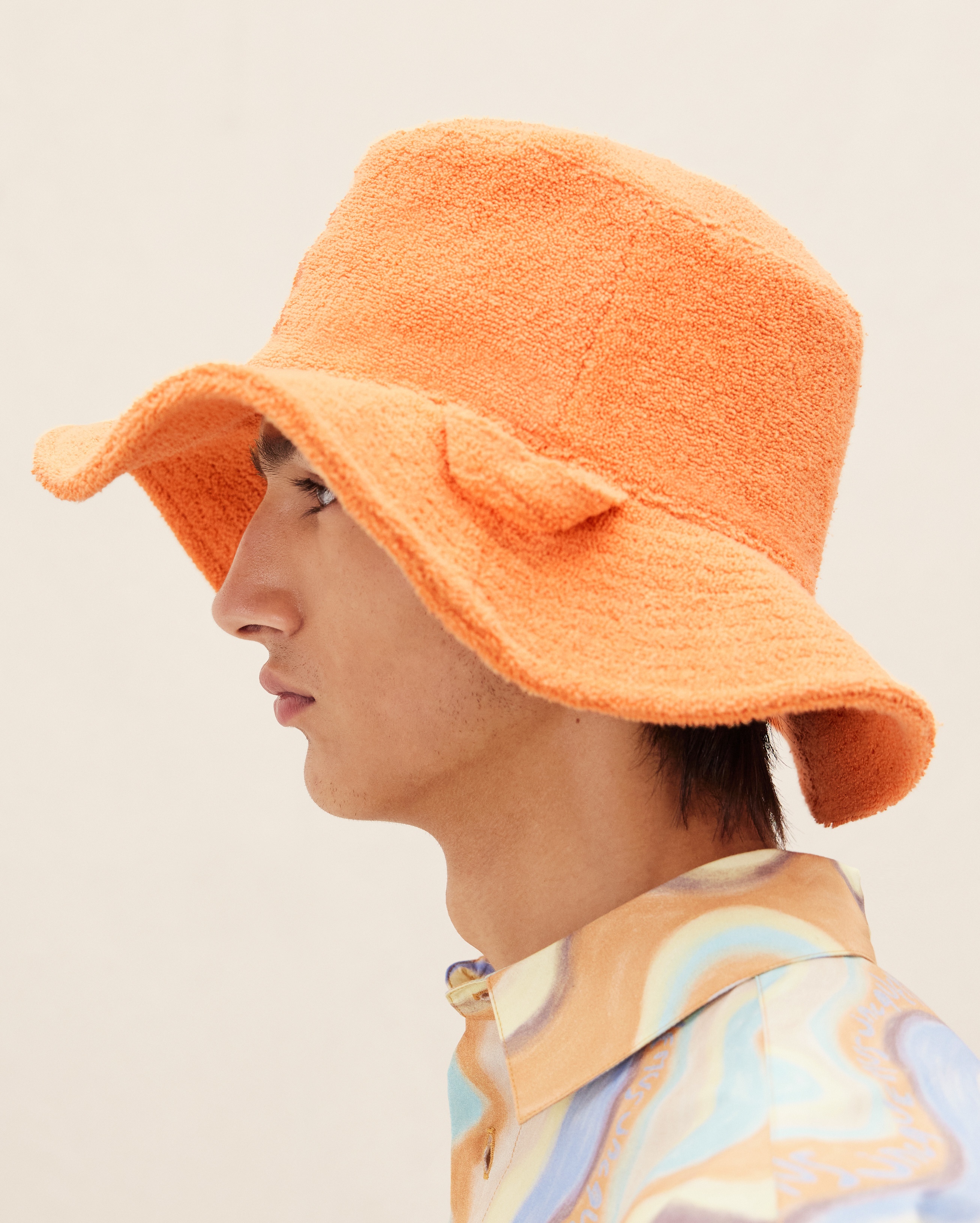 Jacquemus Le Bob Bandho Terry-cloth Bucket Hat In Orange