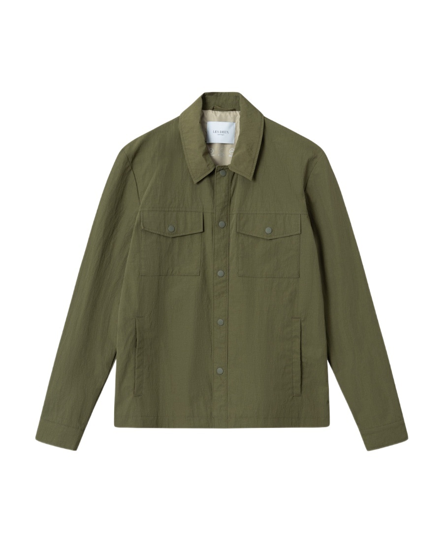 Les Deux Long-sleeved Pointed Collar Jacket In Green