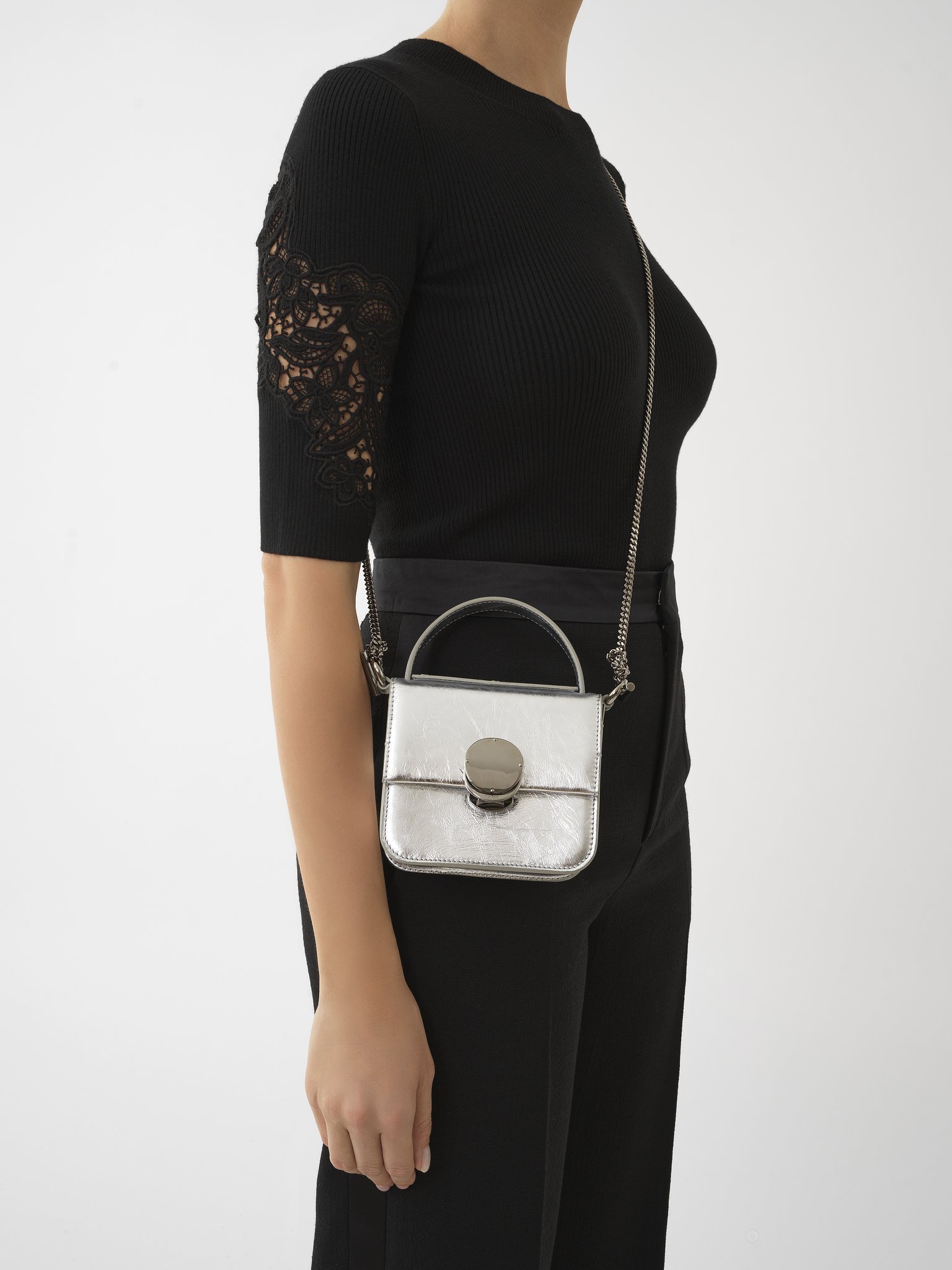 Chloé Penelope Miniature Flip Mini Bag In Gray