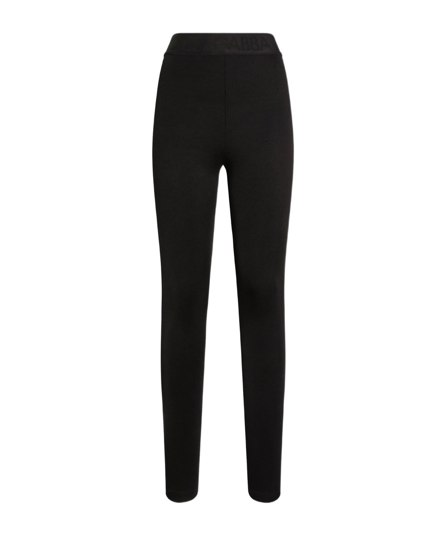 Dolce & Gabbana Elastic Waist Leggings In Black