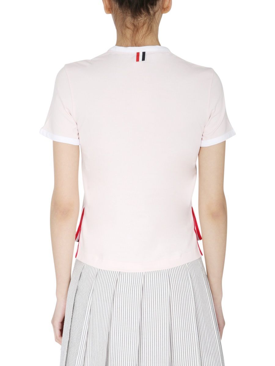 Thom Browne Ringer T-shirt In Pink